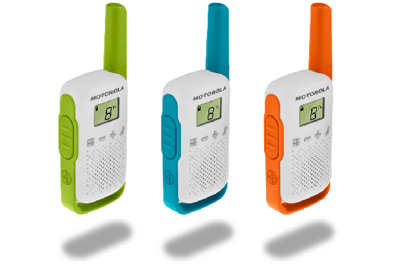 Motorola walkie talkie azul verde naranja